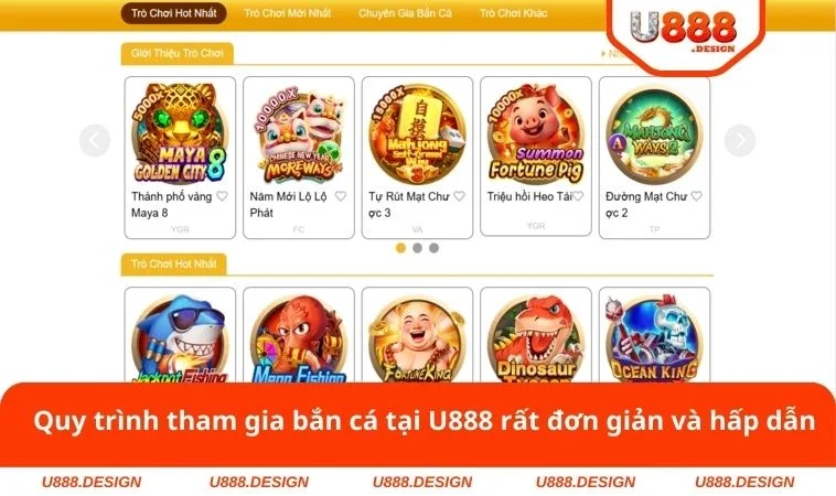 Quy trình tham gia bắn cá tại U888 rất đơn giản và hấp dẫn