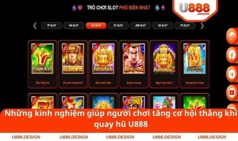 Những kinh nghiệm giúp người chơi tăng cơ hội thắng khi quay hũ U888