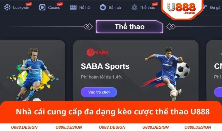 Thể Thao U888 2 Nhà cái cung cấp đa dạng kèo cược thể thao U888